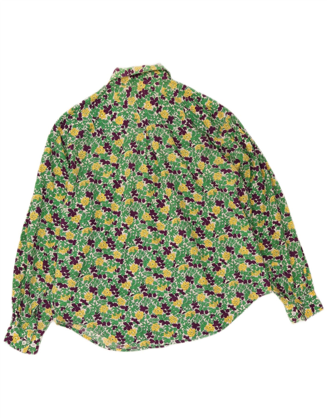 Camisa oversized feminina John Henry EUA 12 grande algodão floral verde