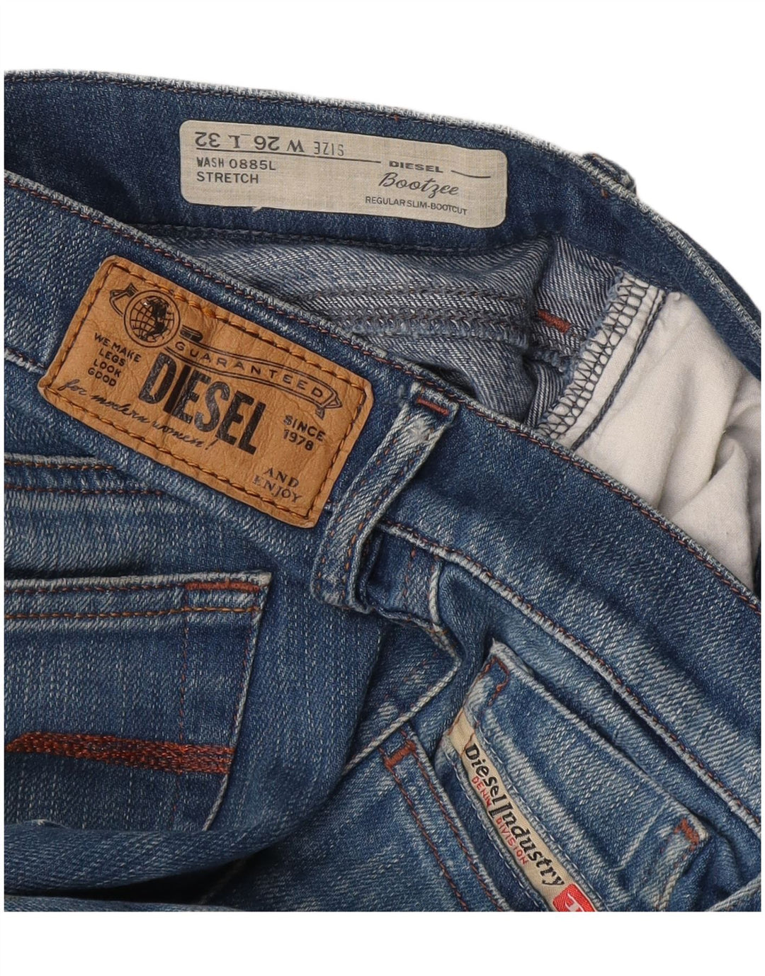 Jeans feminino Diesel Bootzee Regular Slim Bootcut W26 L32 Azul Algodão