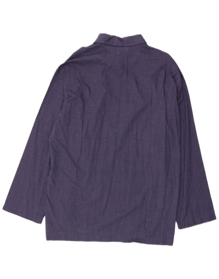 Camisa masculina Fila grande algodão guingão azul marinho