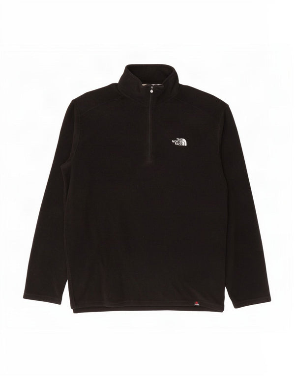 Suéter de lã masculino The North Face com zíper e gola média poliéster preto