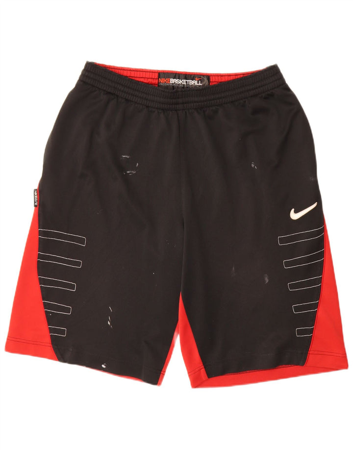 Shorts esportivos gráficos masculinos Nike grande poliéster colorblock preto