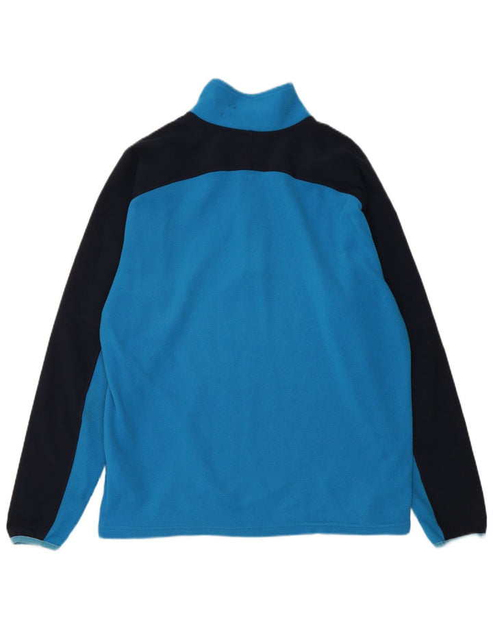 THE NORTH FACE Suéter masculino de lã com gola com zíper e bloco colorido azul médio
