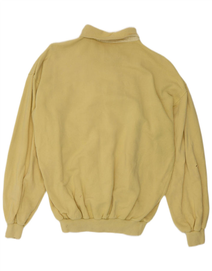Think Pink Mens Polo Neck Moletom Jumper IT 50 Algodão Amarelo Médio
