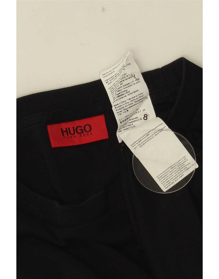 Hugo Boss moletom gráfico masculino jumper grande algodão preto