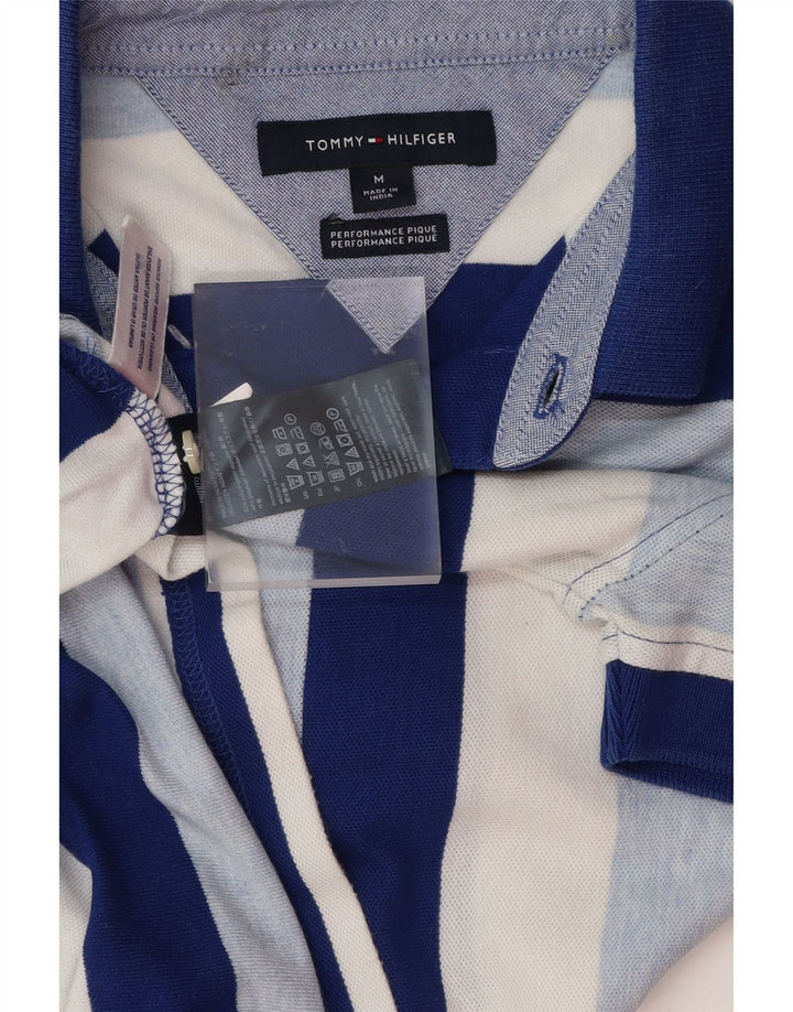 Camisa polo masculina TOMMY HILFIGER algodão listrado azul médio