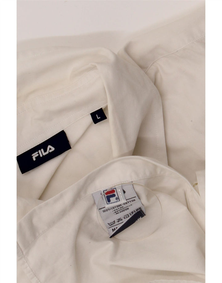 Camisa masculina Fila grande algodão branco