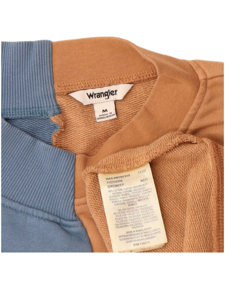 Wrangler moletom masculino gráfico jumper médio azul colorblock algodão