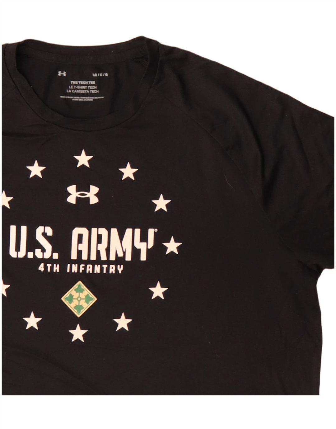 Under Armour Camiseta masculina gráfica do Exército dos EUA Top grande preto