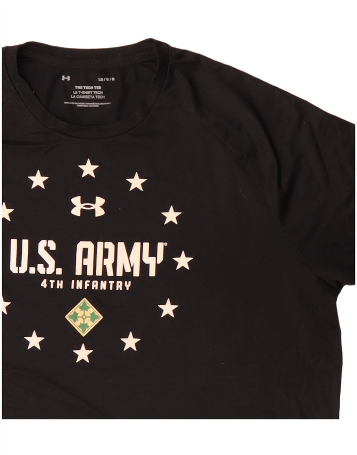 Under Armour Camiseta masculina gráfica do Exército dos EUA Top grande preto
