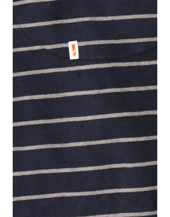 Crew Clothing Mens Moletom Jumper Pequeno Algodão Listrado Azul Marinho