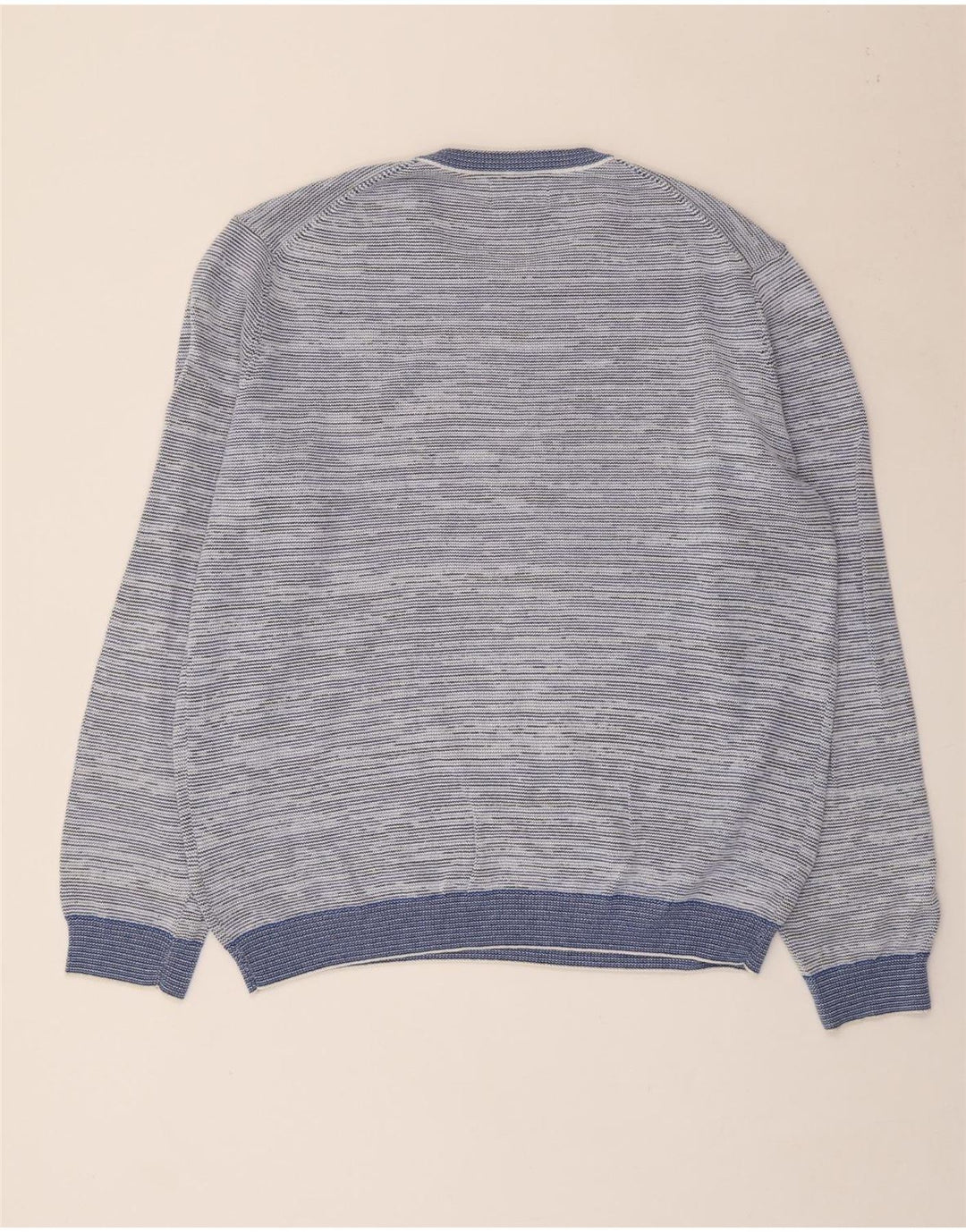 Suéter masculino Marks & Spencer Blue Harbor com gola redonda XL azul manchado