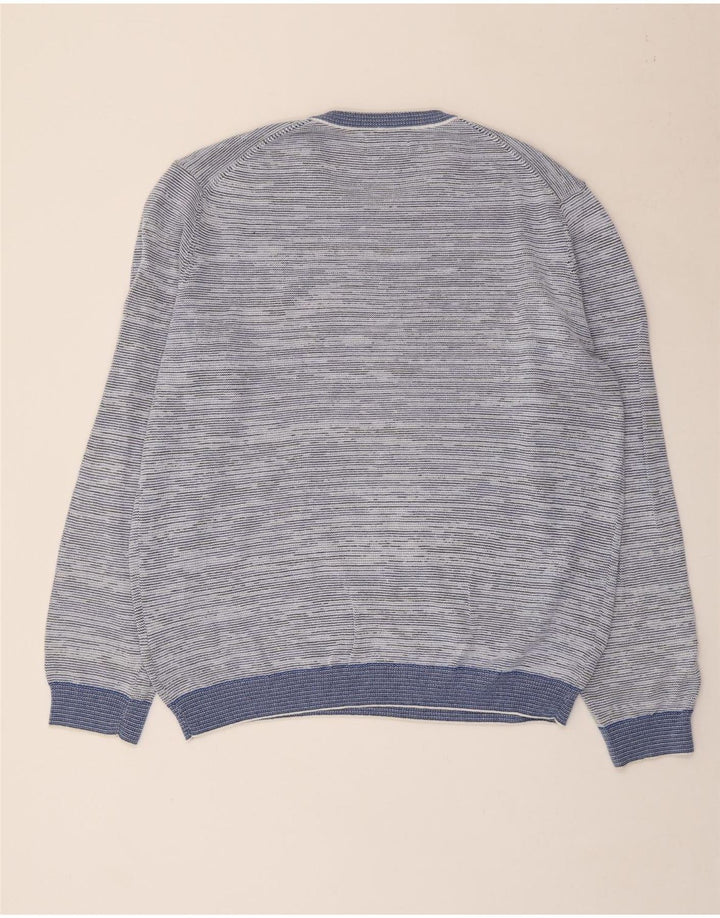 Suéter masculino Marks & Spencer Blue Harbor com gola redonda XL azul manchado