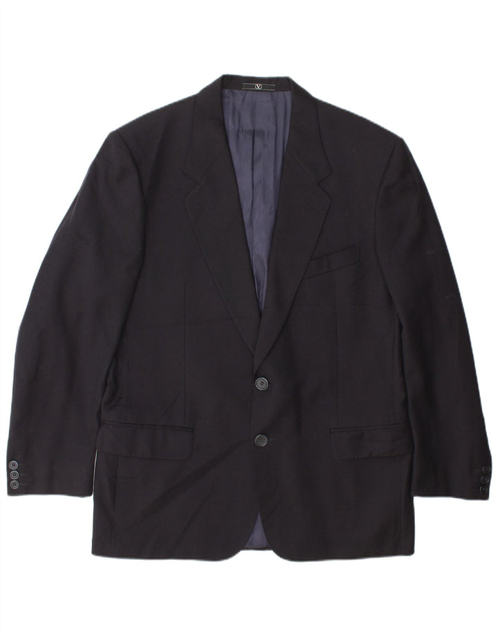Jaqueta Blazer masculina Valentino com 2 botões IT 50 grande lã azul marinho