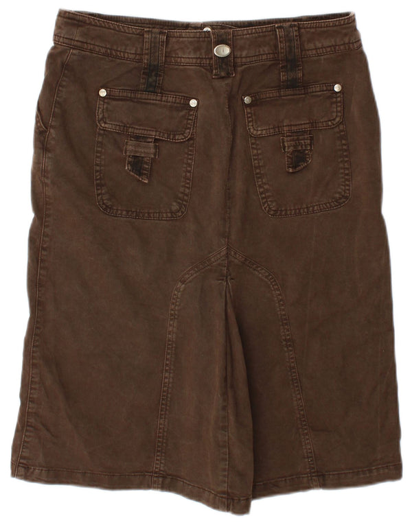 Saia jeans feminina Trussardi IT 42 médio W30 algodão marrom