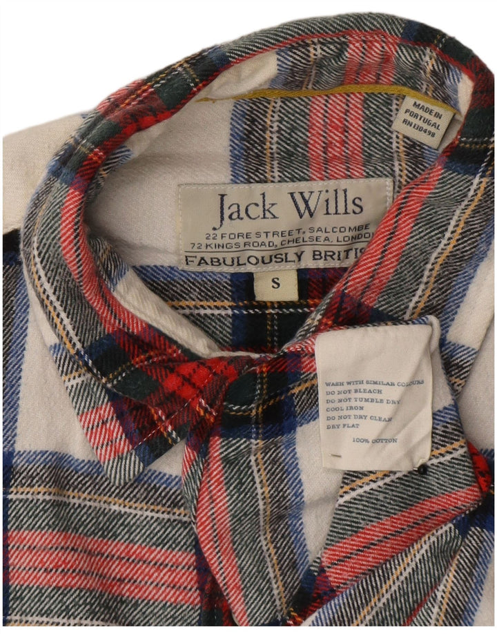 Camisa masculina de flanela Jack Wills pequena xadrez vermelha de algodão