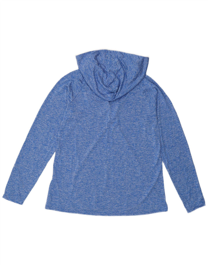 Under Armour Top feminino com capuz manga comprida UK 16 poliéster azul grande