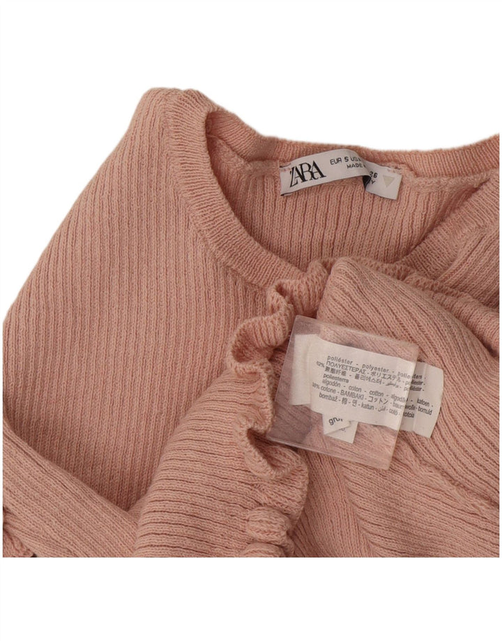 Blusa feminina Zara Top UK 10 pequeno poliéster rosa