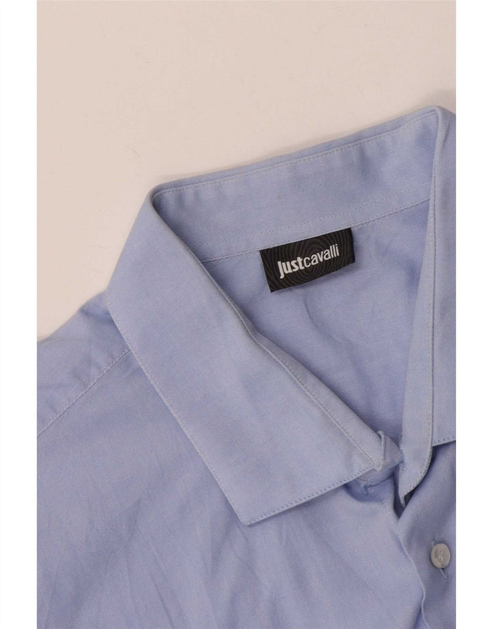 Camisa masculina Just Cavalli tamanho 45 17 3/4 XL azul