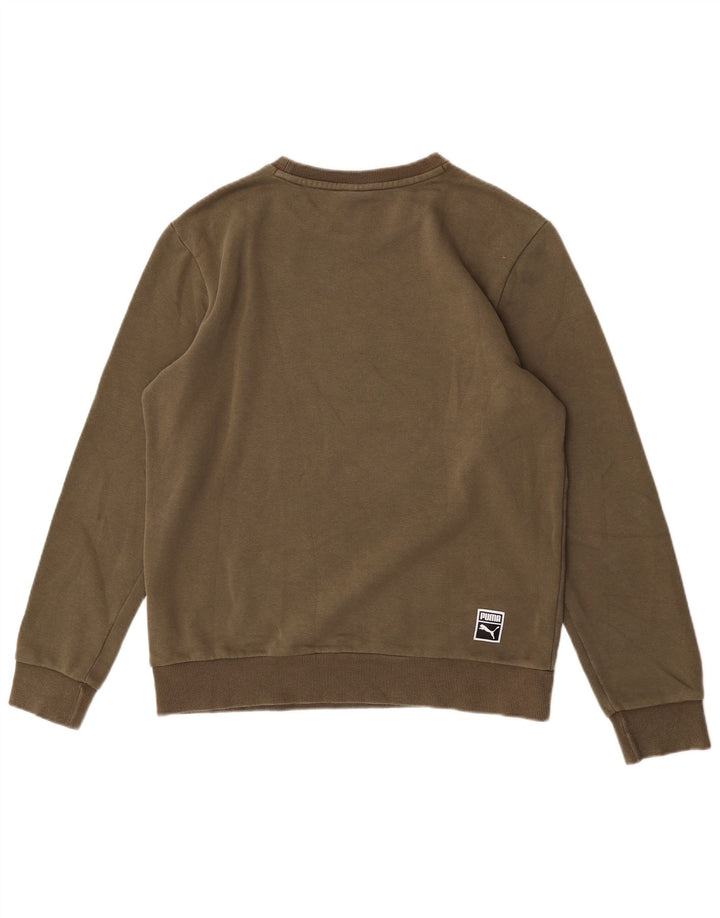 Puma Mens Graphic Moletom Jumper Médio Algodão Cáqui