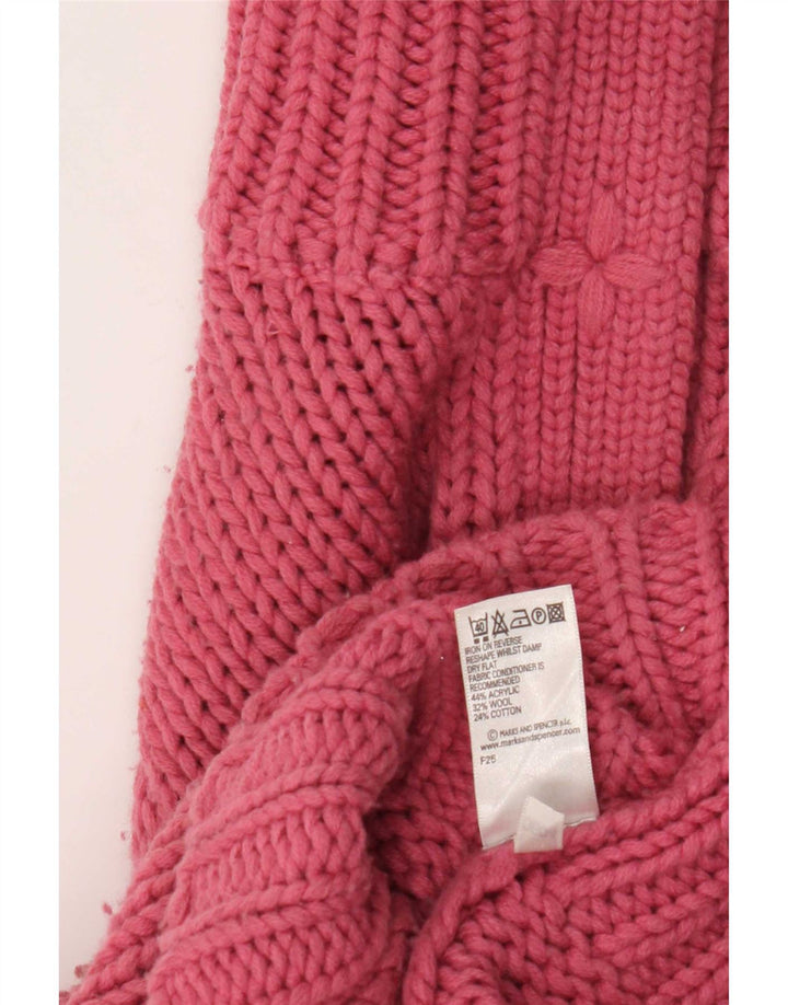 Suéter cardigã feminino Marks & Spencer Regular Fit Reino Unido 8/10 pequeno rosa