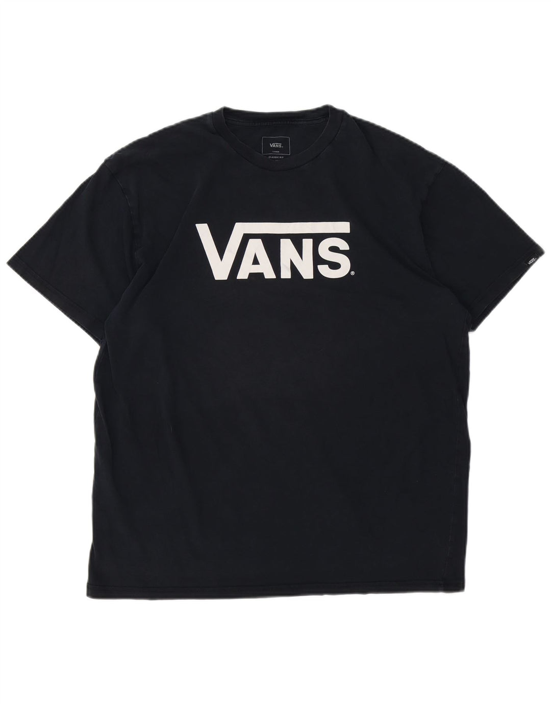 Camiseta masculina VANS Classic Fit gráfica grande algodão azul marinho