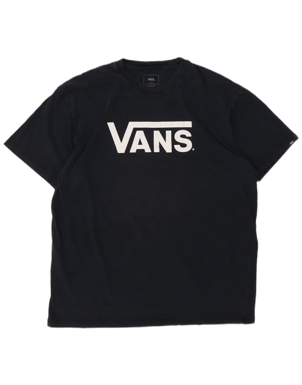 Camiseta masculina VANS Classic Fit gráfica grande algodão azul marinho