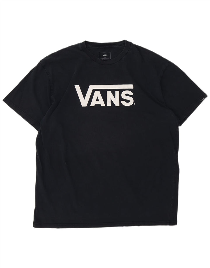 Camiseta masculina VANS Classic Fit gráfica grande algodão azul marinho