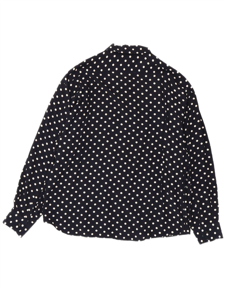 Camisa masculina Benetton grande viscose de bolinhas azul marinho