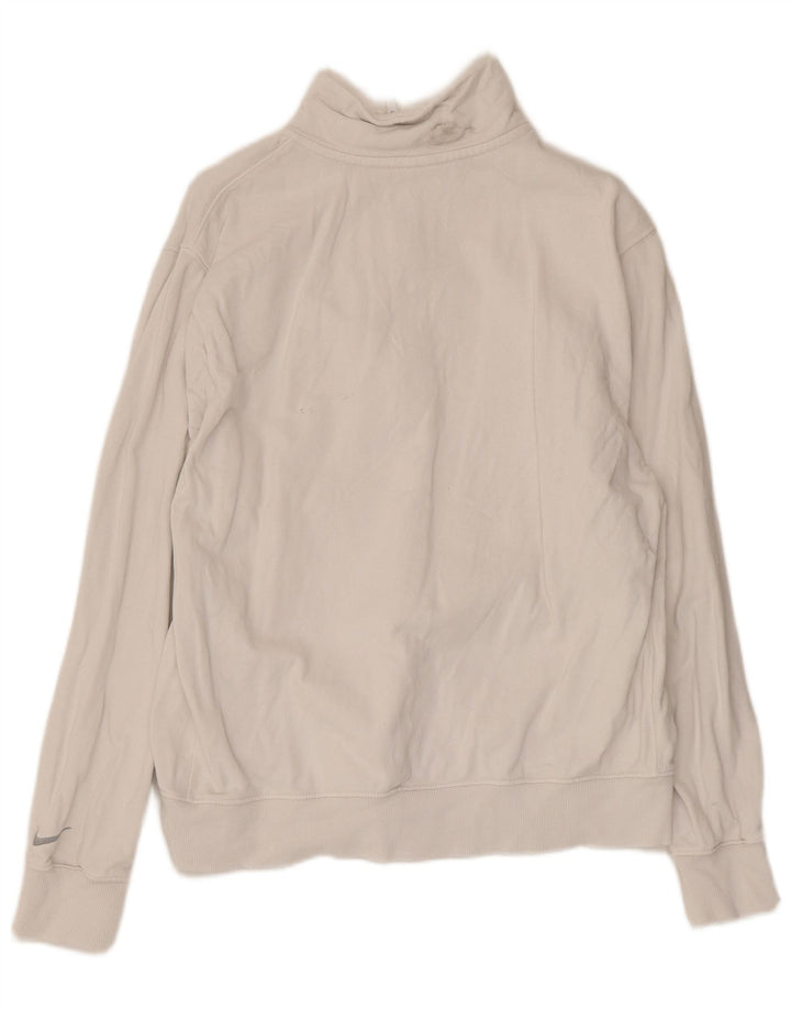 Moletom feminino Nike com zíper e gola alta UK 14 algodão branco médio