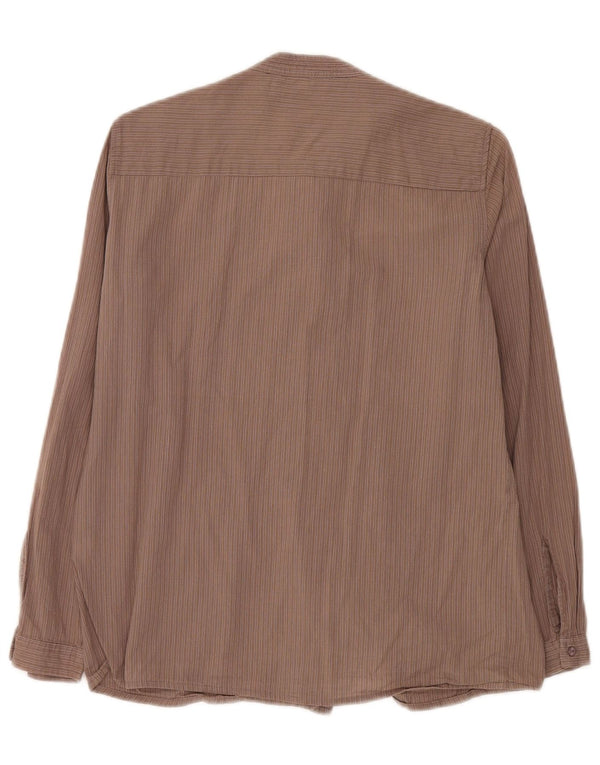 Camisa de smoking feminina Zara Reino Unido 12 listrado marrom médio