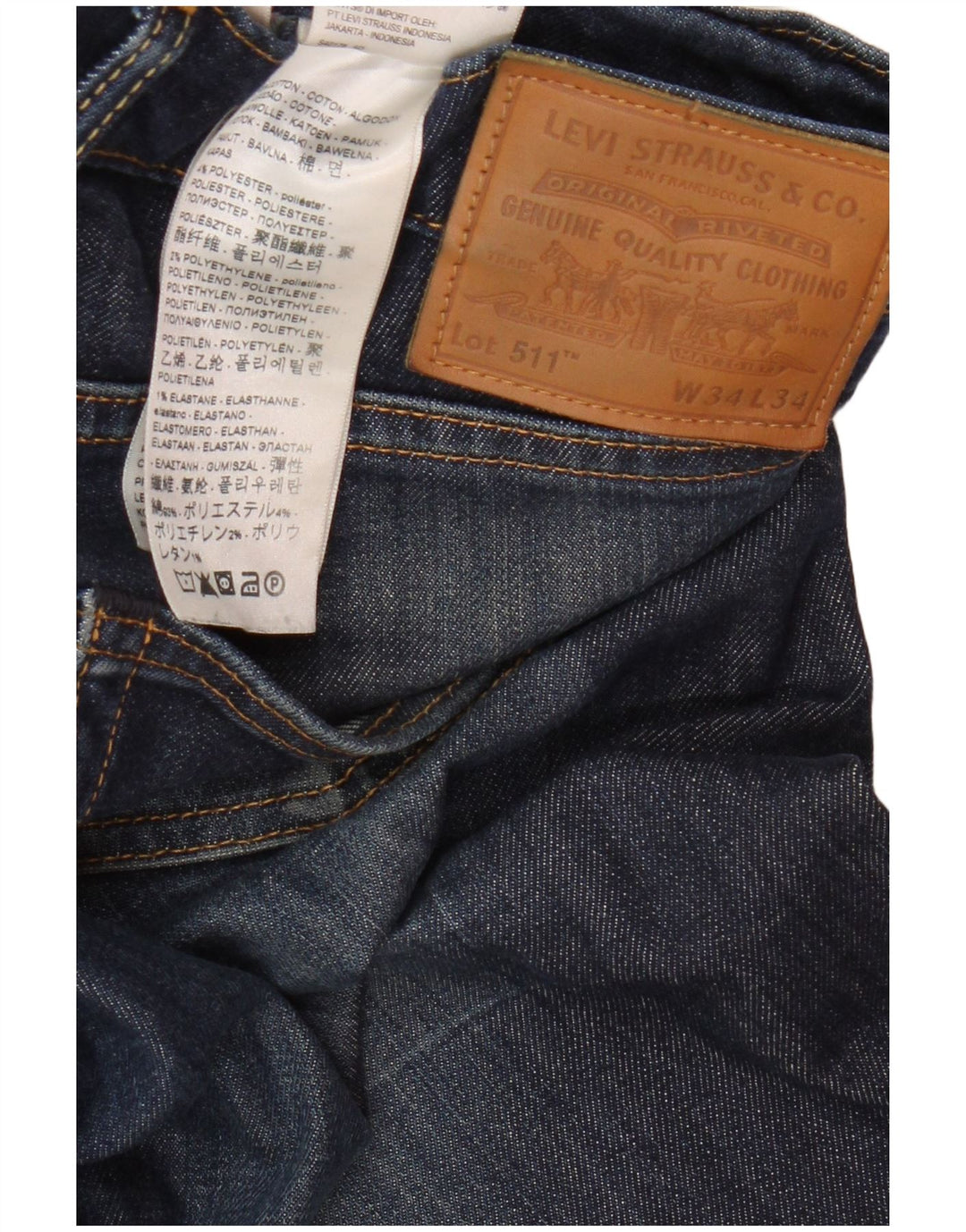 Calça Jeans Levis 511 Slim Masculina W34 L34 Azul Algodão