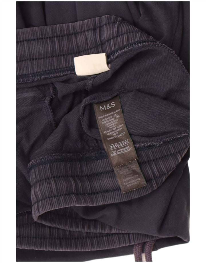 Calça de treino masculina Marks & Spencer 2XL algodão azul marinho