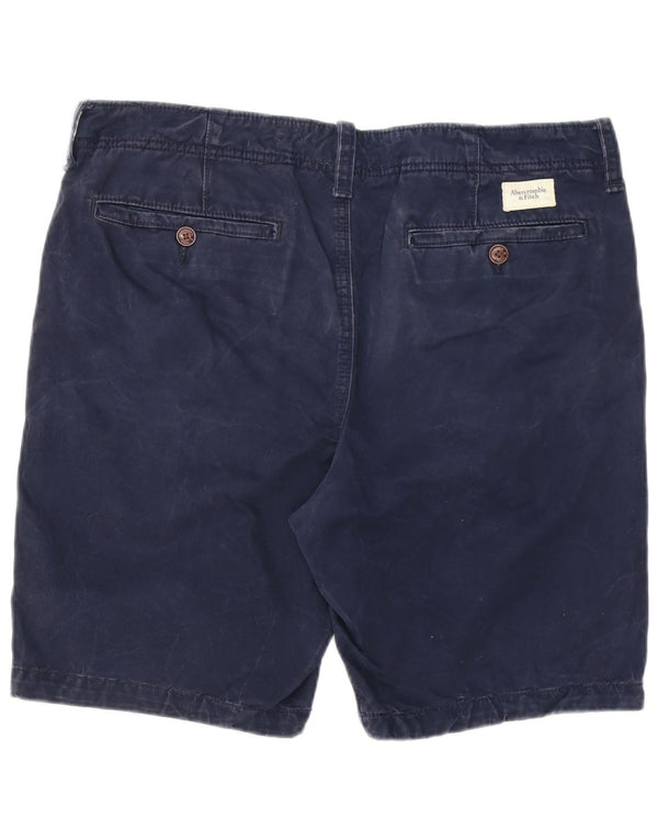 Shorts Chino masculino Abercrombie & Fitch W36 grande algodão azul marinho