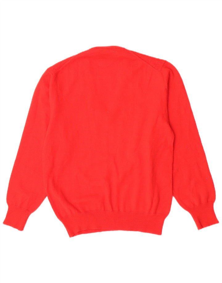 Suéter feminino Mapier com decote em V Reino Unido 14 lã vermelha média