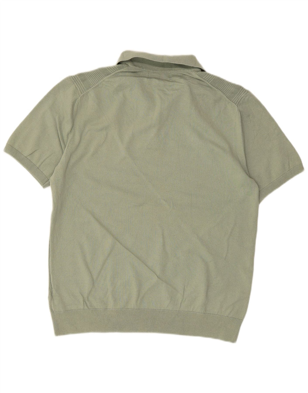 Suéter masculino Marks & Spencer de manga curta com gola polo grande verde