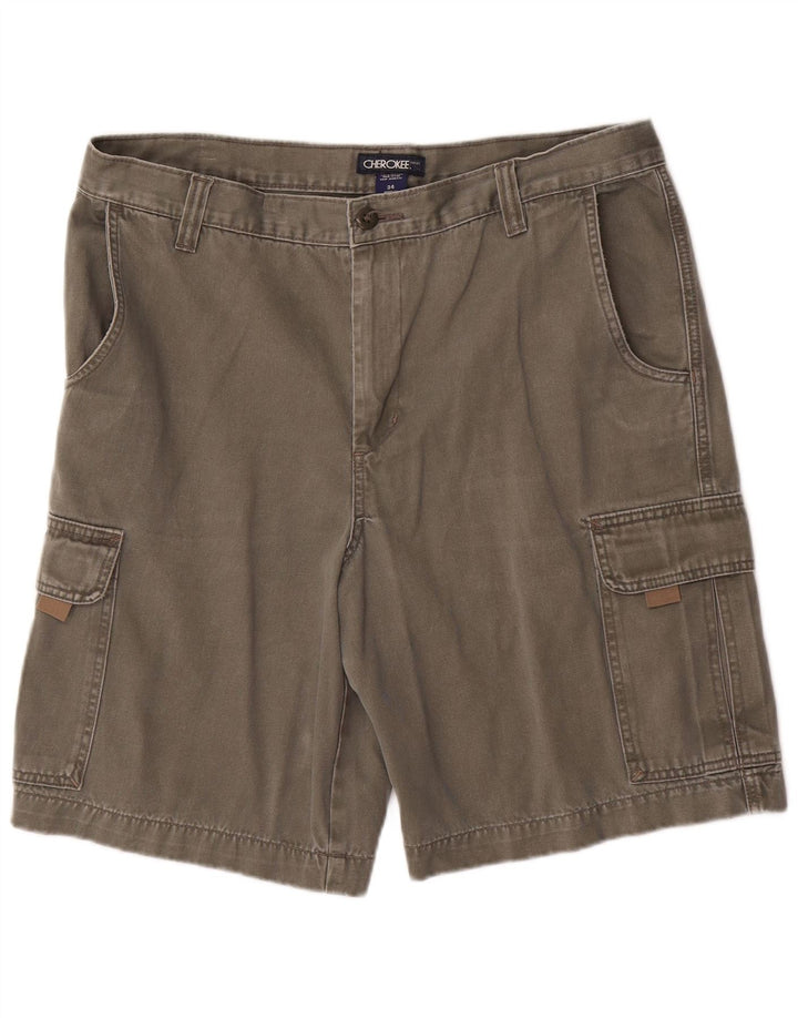 Shorts cargo masculino CHEROKEE W34 grande algodão cinza