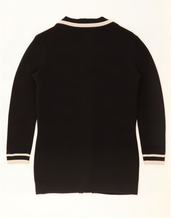 Suéter Zara masculino aberto cardigan médio preto colorblock algodão