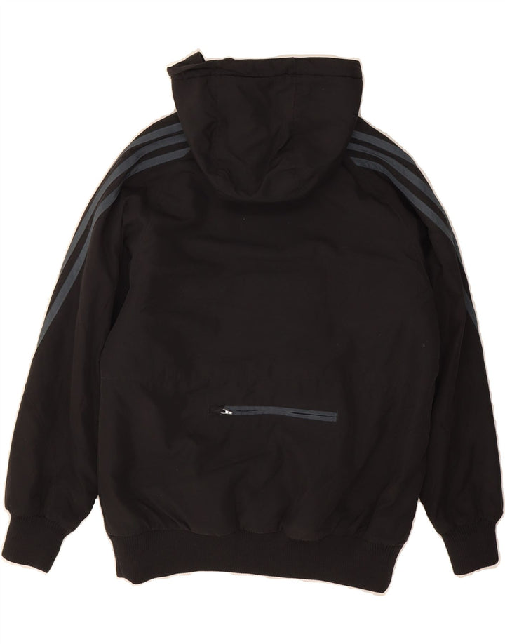 ADIDAS Boys Hooded Padded Jacket 9-10 Years Black Polyester Vintage Adidas and Second-Hand Adidas from Messina Hembry 
