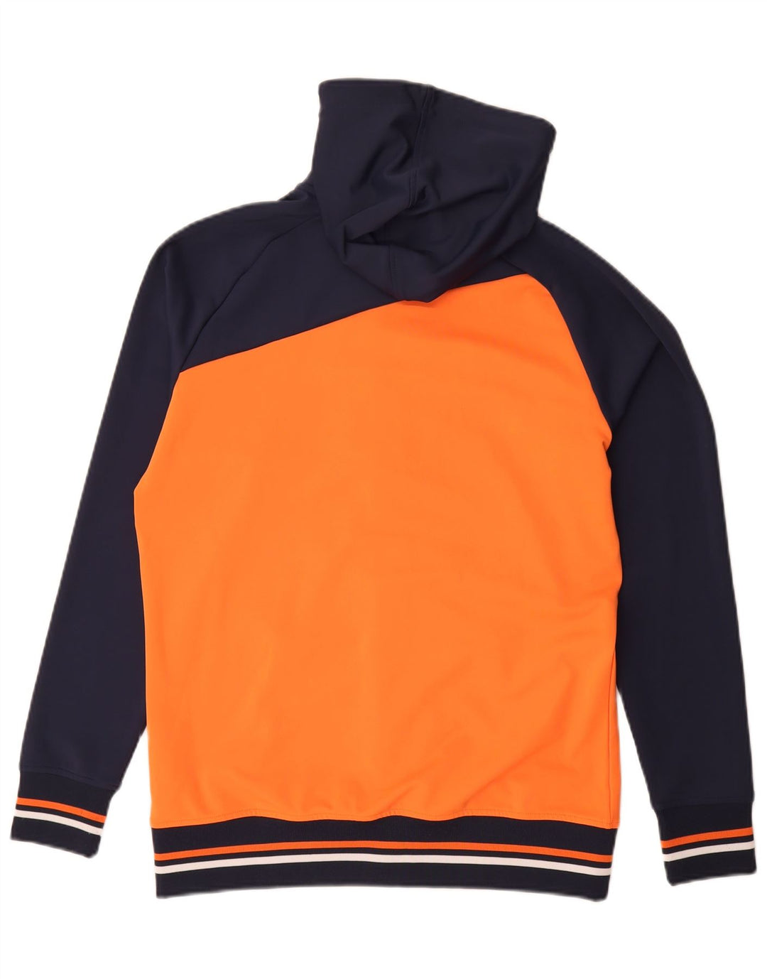 Suéter masculino Fila com capuz e zíper médio laranja colorblock poliéster