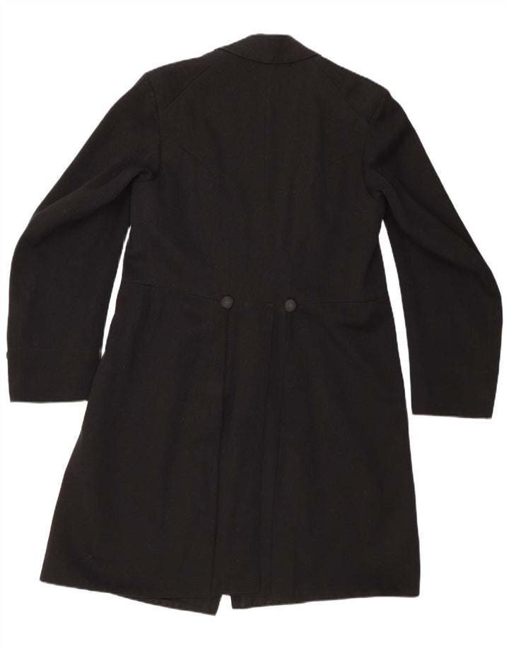 Casaco feminino vintage duplo breasted UK 12 médio preto