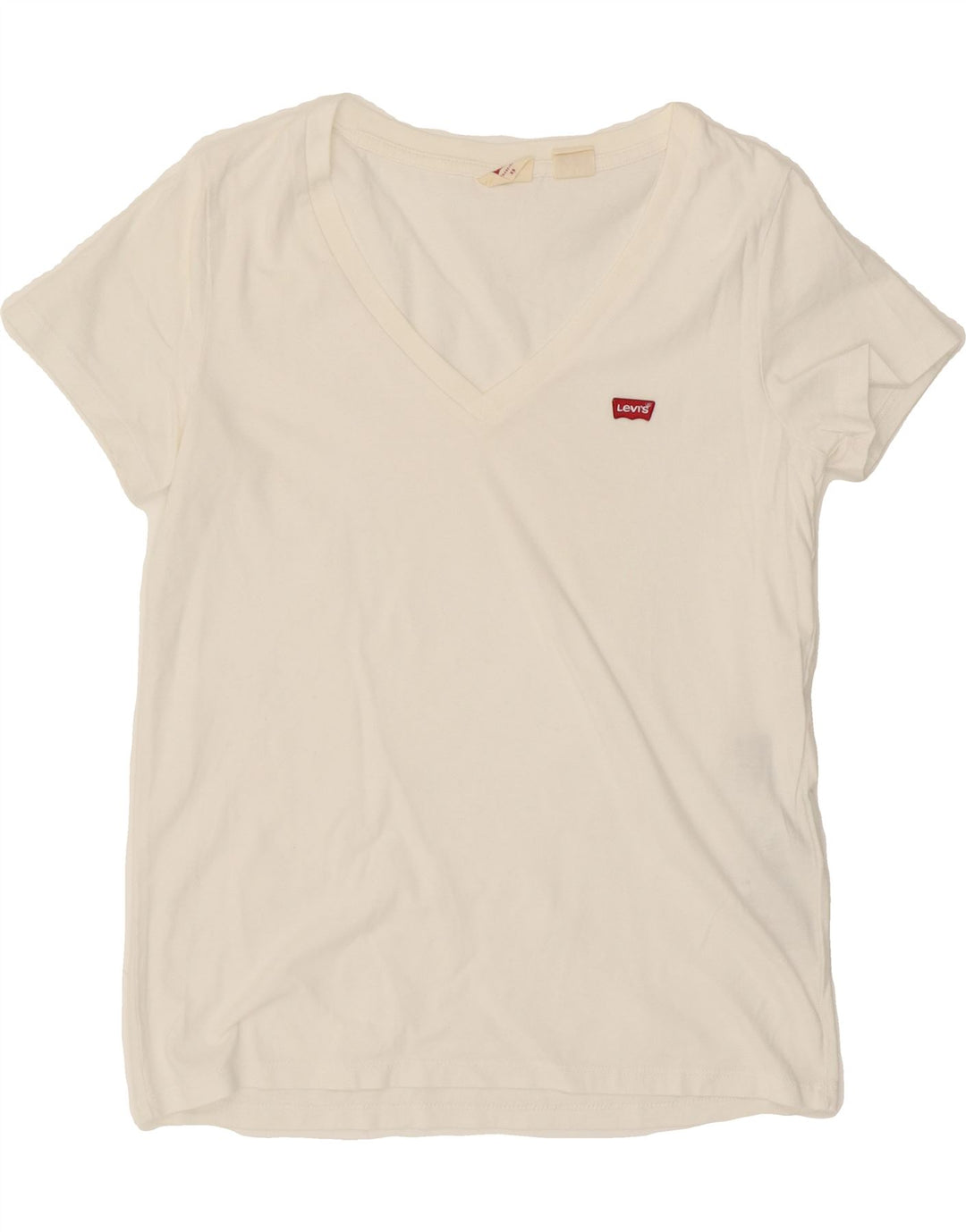 LEVI'S Womens T-Shirt Top UK 6 XS White Cotton Vintage Levi's and Second-Hand Levi's from Messina Hembry 