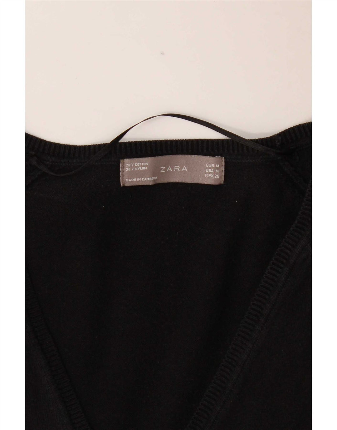 Suéter cardigã feminino Zara Reino Unido 12 algodão preto médio