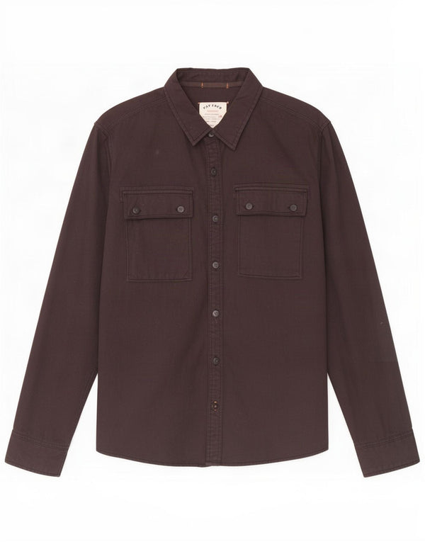 Camisa masculina Fat Face grande algodão preto