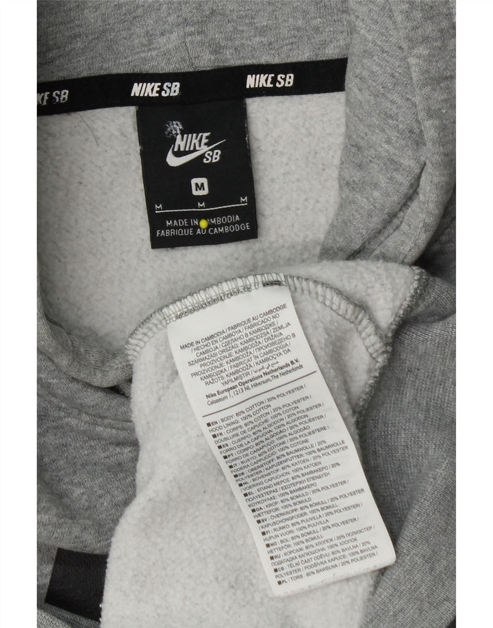 Suéter Nike masculino com capuz gráfico cinza médio algodão