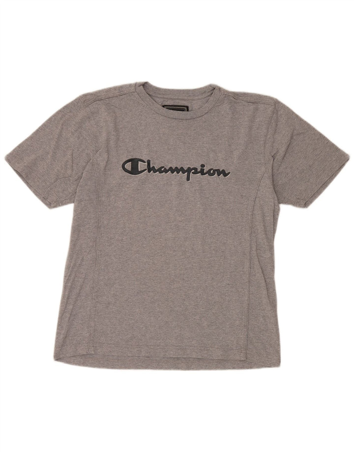 CAMPEÃO Camiseta masculina gráfica Top algodão cinza médio