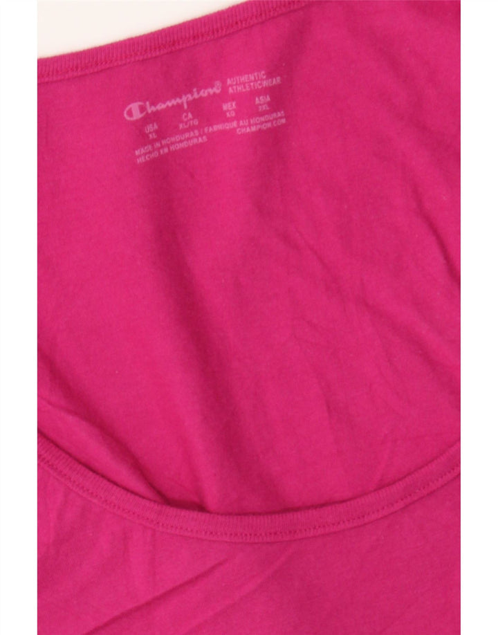 CHAMPION Womens Graphic Vest Top UK 18 XL Pink Cotton Vintage Champion and Second-Hand Champion from Messina Hembry 