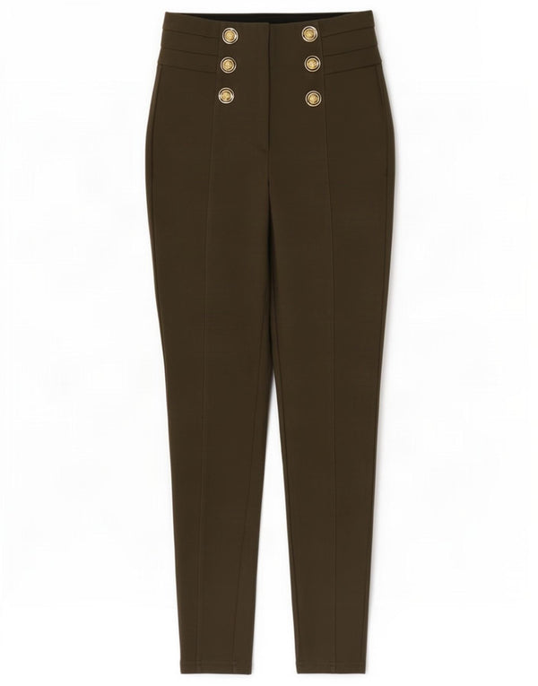 Calça feminina casual skinny Zara XS W24 L27 cáqui