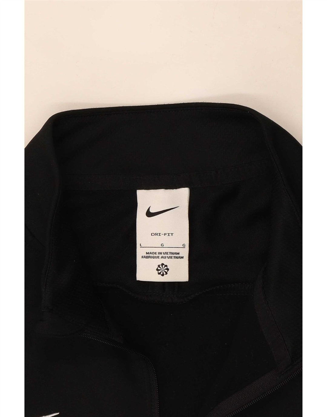 Pulôver masculino Nike Dri Fit com gola zip e moletom grande preto colorido