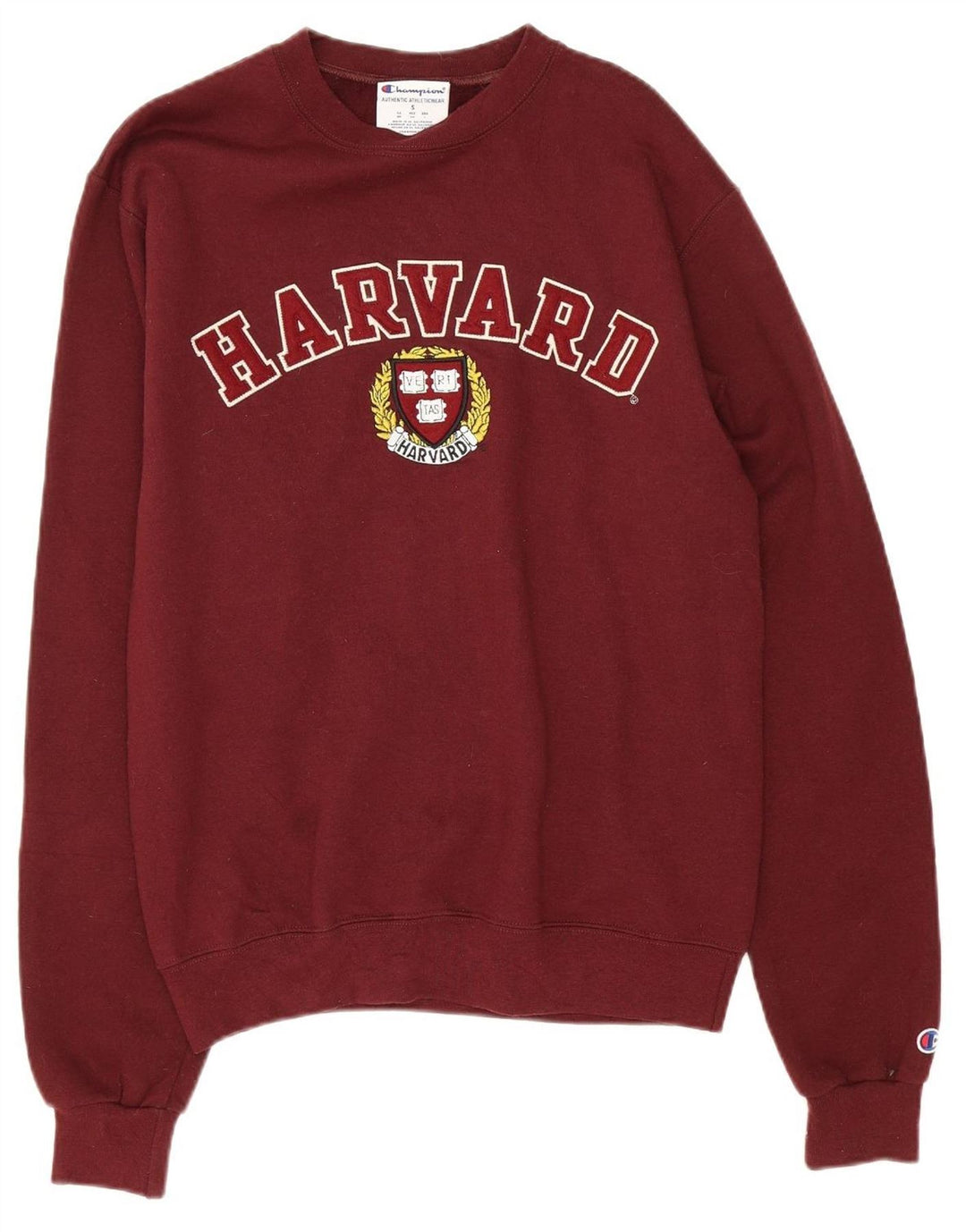 CHAMPION Masculino Harvard Graphic Moletom Jumper Pequeno Algodão Borgonha