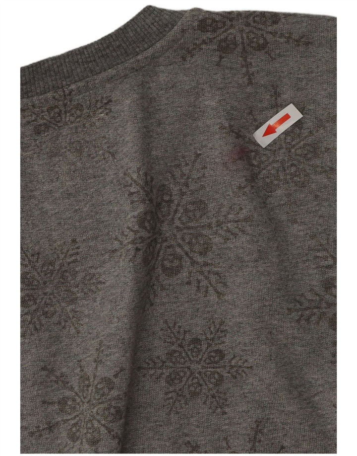 Vans moletom masculino jumper médio cinza floral algodão